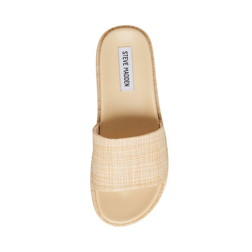 Sandalias de Diapositivas Steve Madden Kasper Natural Mujer Beige | ES KP8061